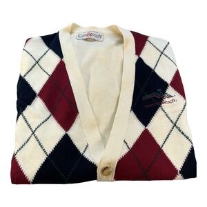 Clark & Gregory Pebble‎ Beach Argyle Sweater Vest SZ L Mens Cotton Scotland READ